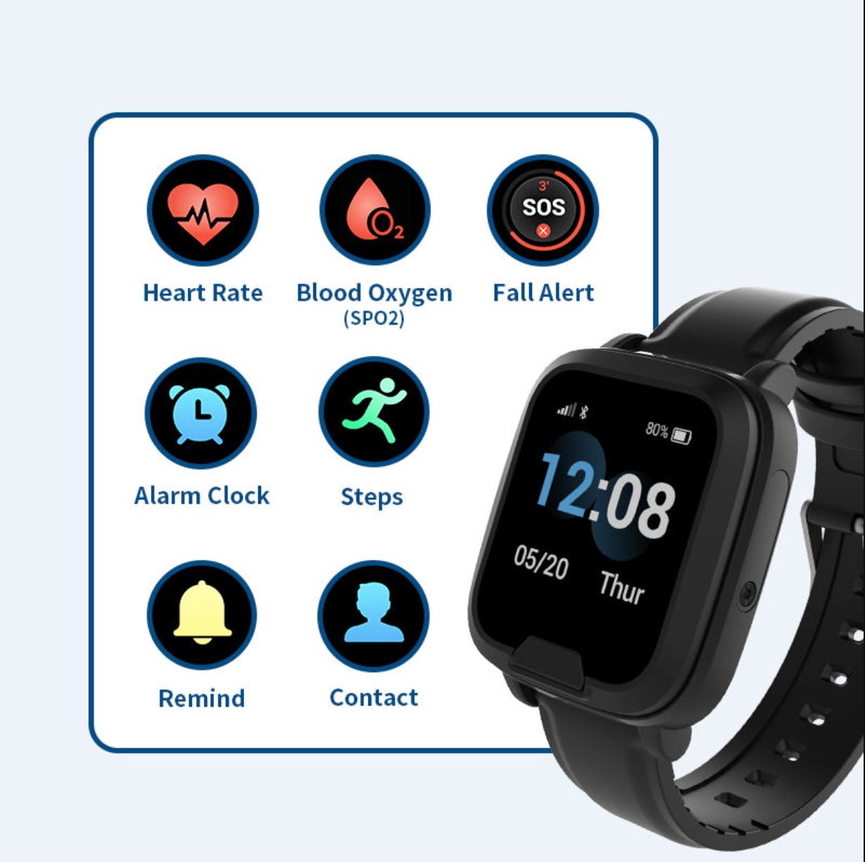 4G GPS Senior Safety Smartwatch